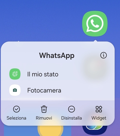 Disinstalla whattsapp